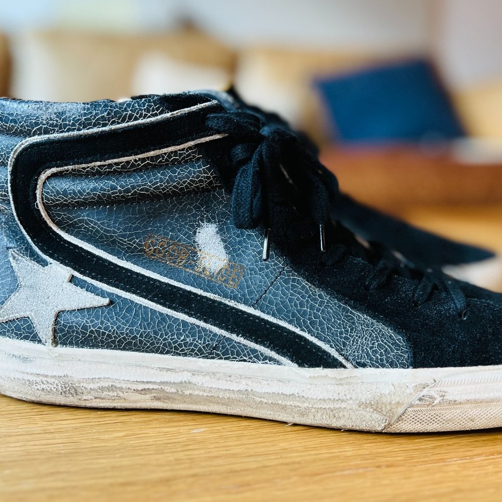 GOLDEN GOOSE GGDB - Slide in Black / White / Silver